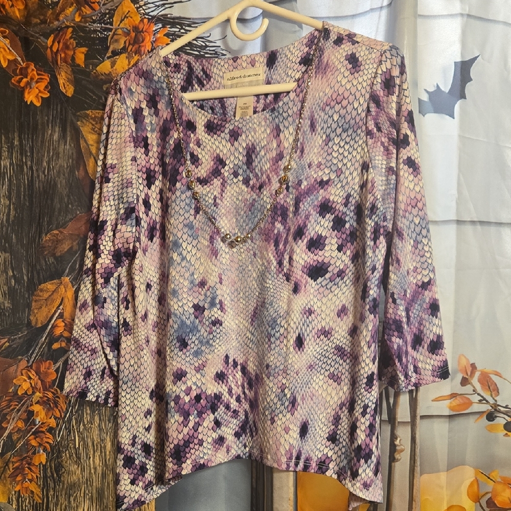 Alfred Dunner Multicolor Patterned Blouse